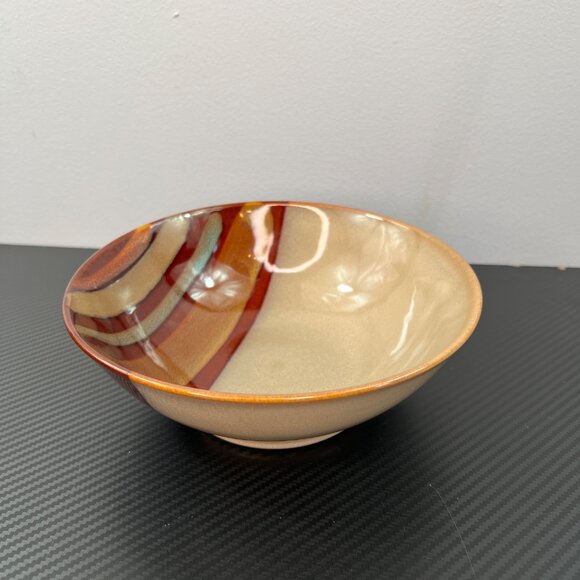 Sango Avanti Brown 4722 Ceramic 9" Cereal Bowl With Earthy Stripes - Picture 3 of 7